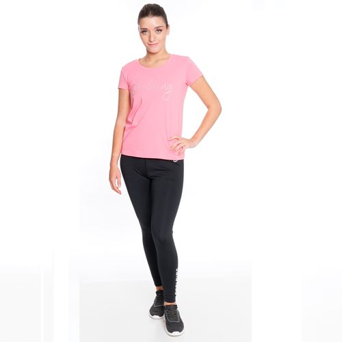 POLERA BASICA ESTAMPADA STRASS SPALDING / ROSADO