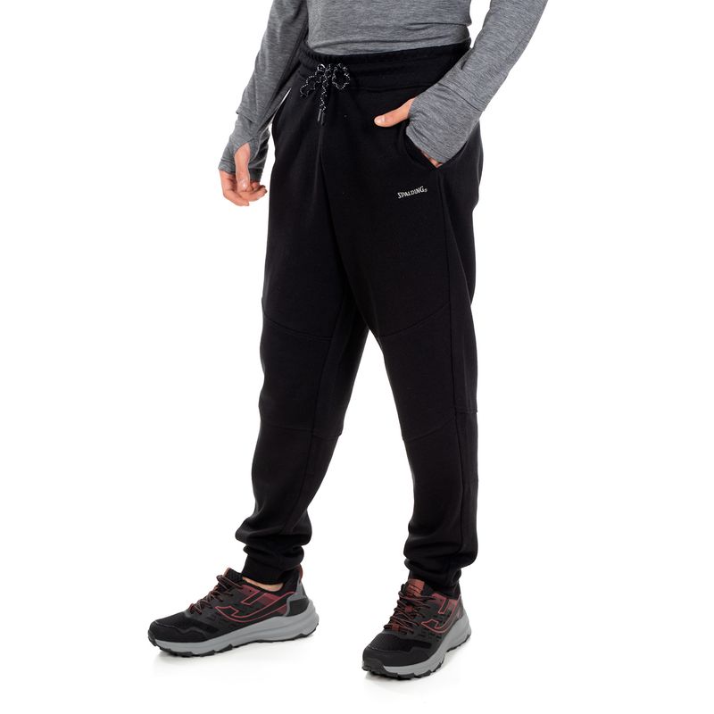 PANTALON DE BUZO DEPORTIVO NEGRO SPALDING